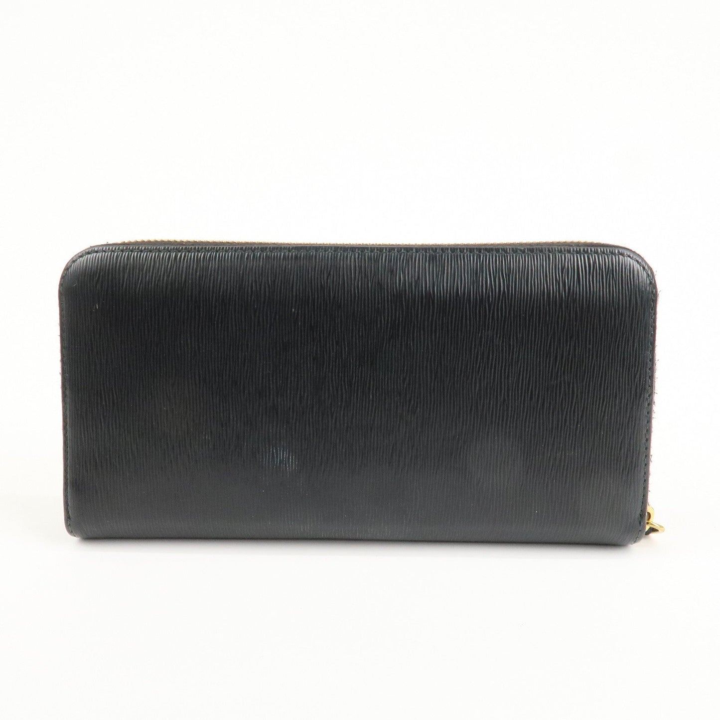 Prada Vitello Move Leather Round Zippy Wallet Black 1ML506 Used【Pre-order】
