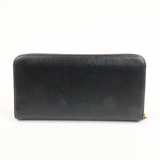 Prada Vitello Move Leather Round Zippy Wallet Black 1ML506 Used【Pre-order】