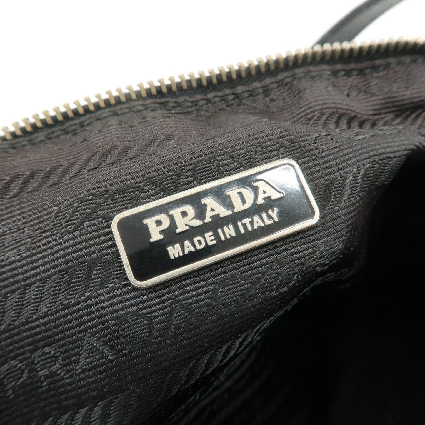 Prada Triangle Logo Nylon Saffiano Leather Hand Bag Black【Pre-order】
