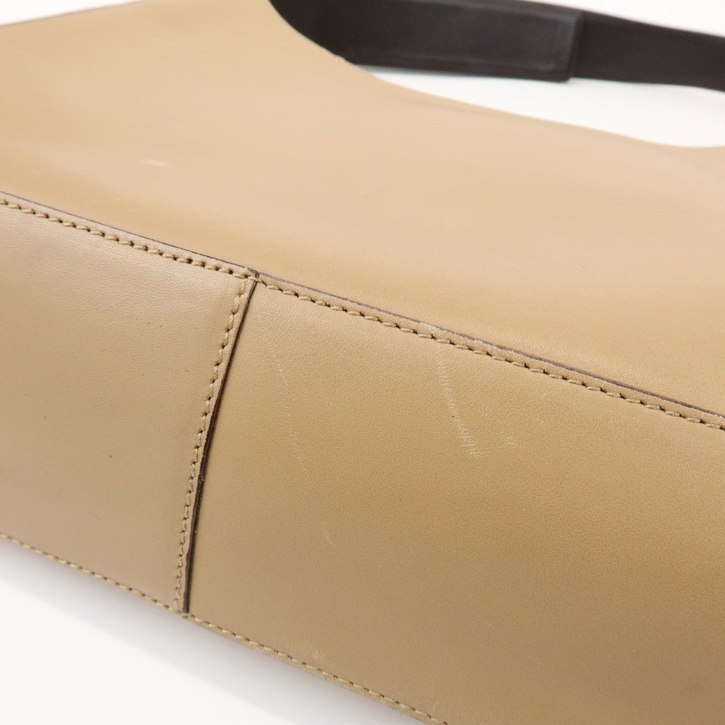 Prada Logo Leather Shoulder Bag Hand Bag Beige【Pre-order】