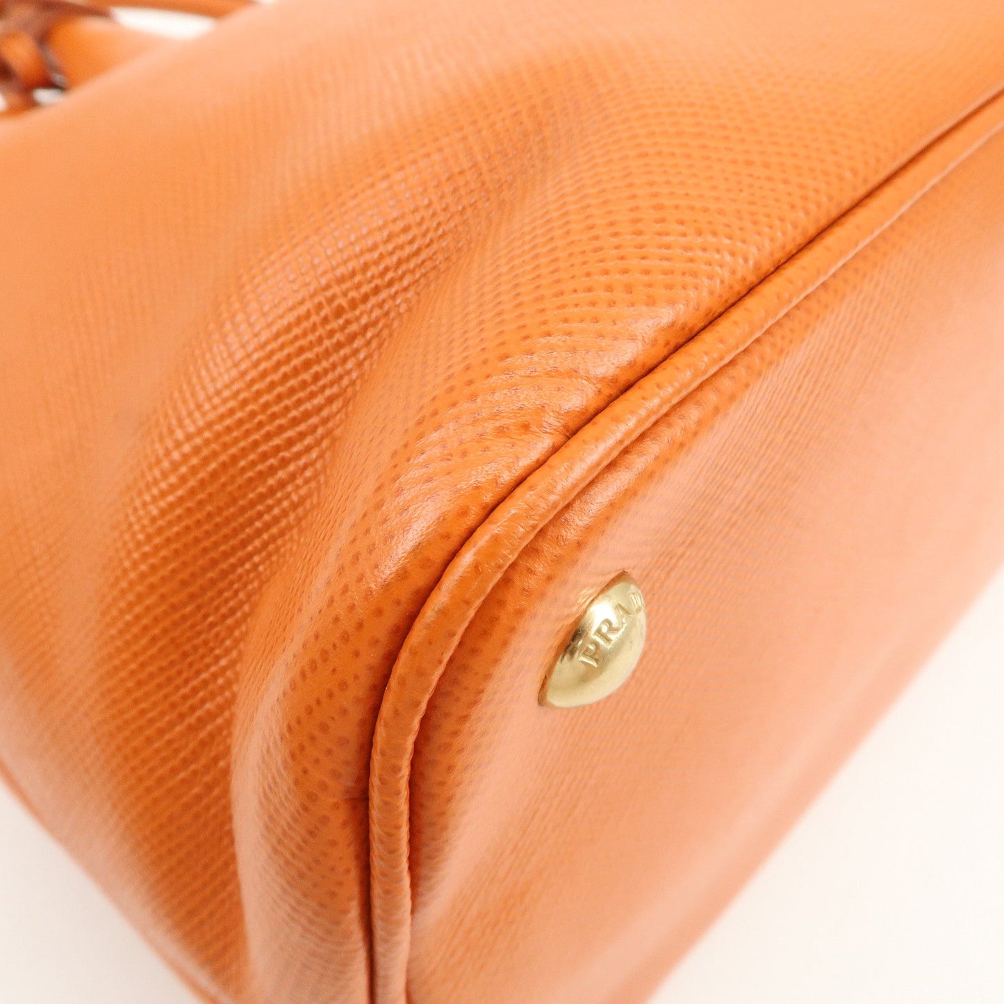 Prada Logo Saffiano Leather Hand Bag Orange BN2560【Pre-order】