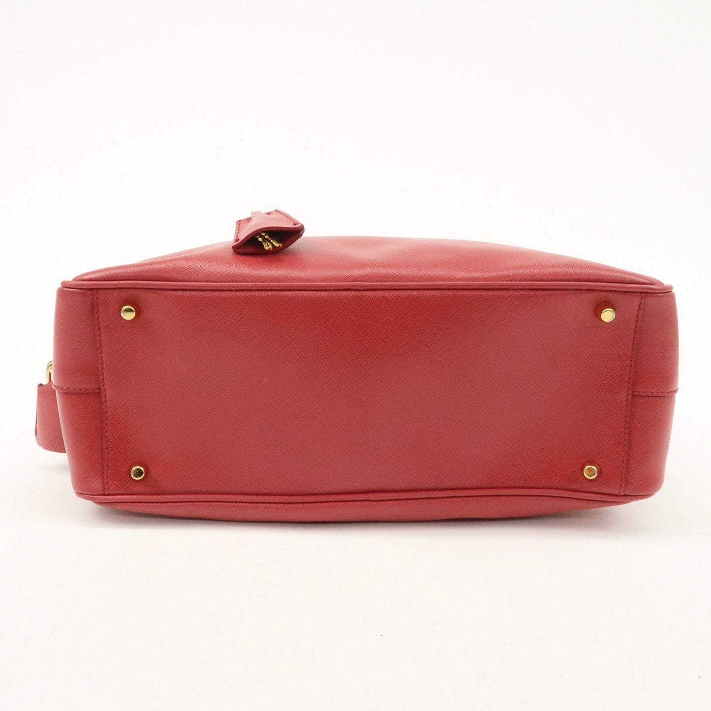 Prada Triangle Logo Saffiano Leather Boston Bag Hand Bag Red BL0095 Used【Pre-order】