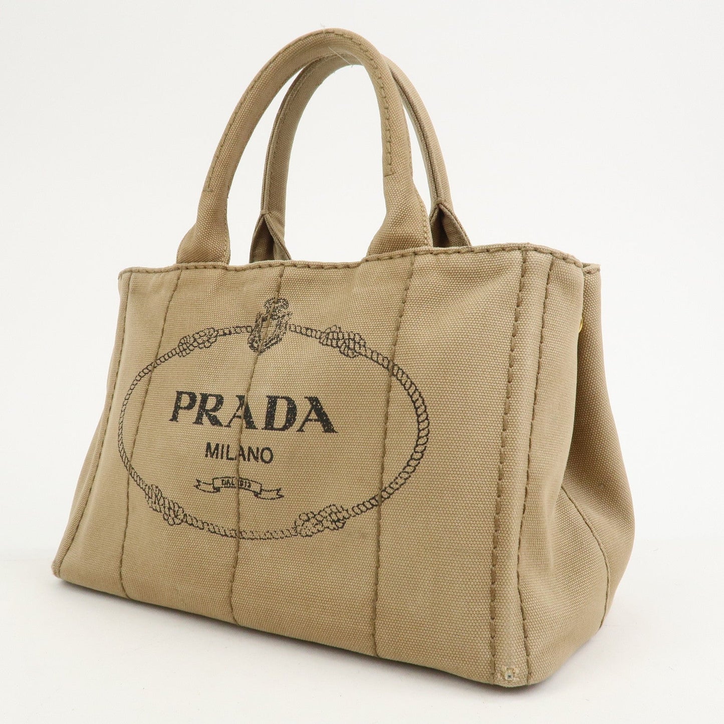 Prada Logo Canapa Mini Canvas 2Way Bag Hand Bag Beige 1BG439【Pre-order】