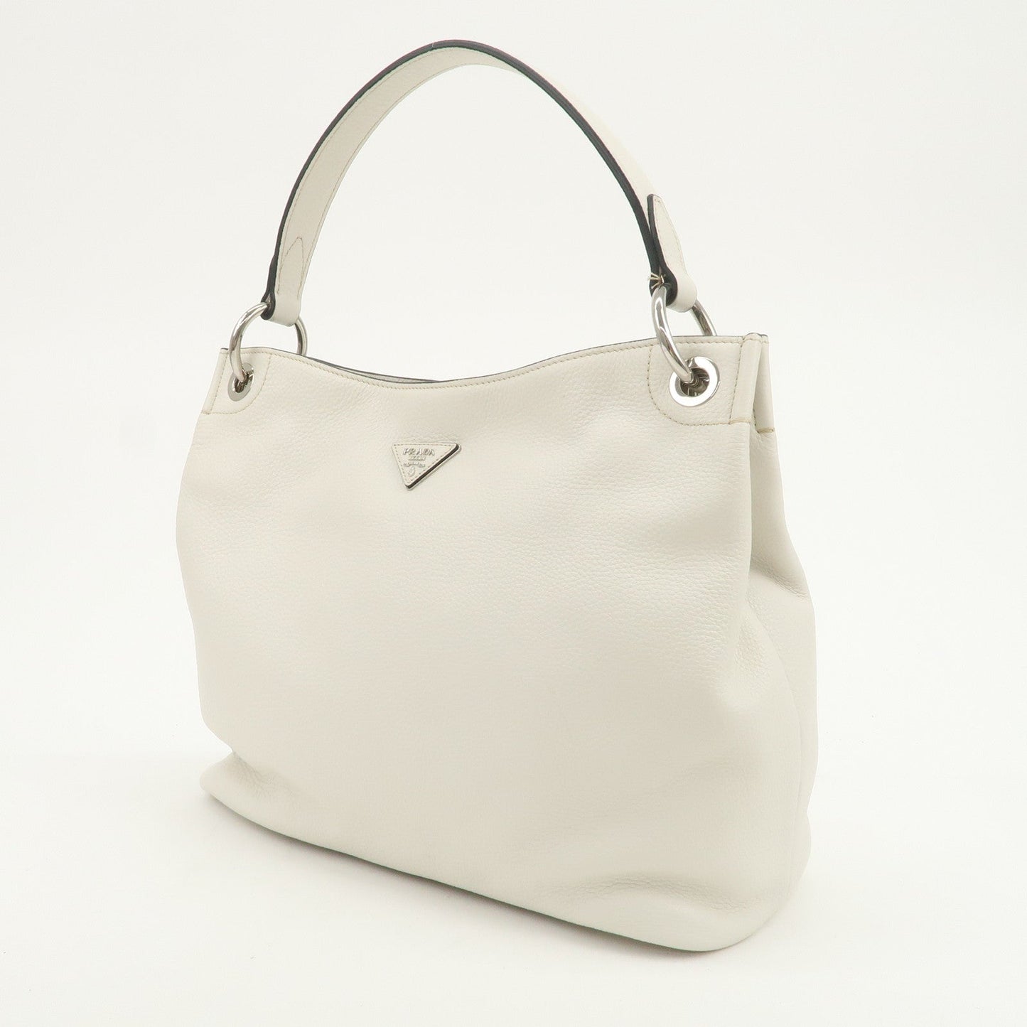 Prada Triangle Logo Leather Shoulder Bag White BR5124【Pre-order】