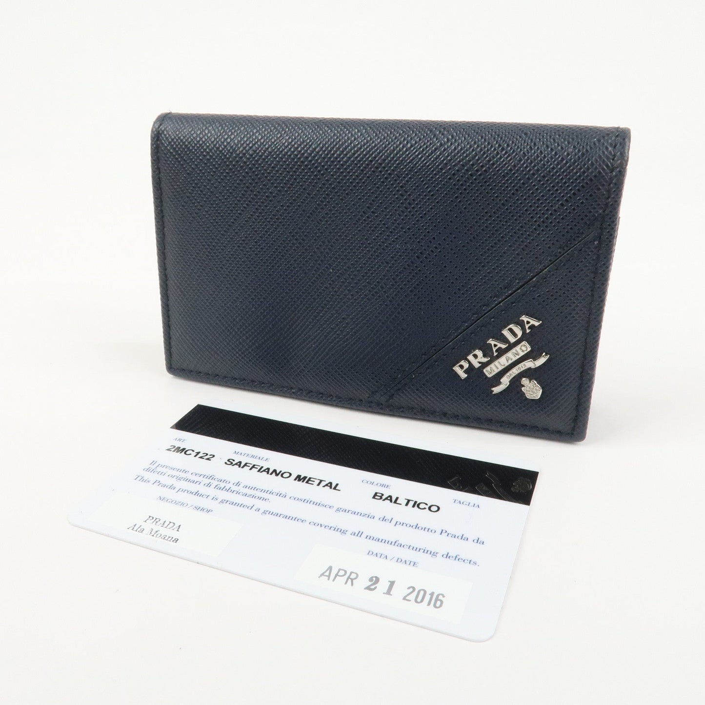 Prada Saffiano Leather Card Case Card Holder Navy 2MC122【Pre-order】