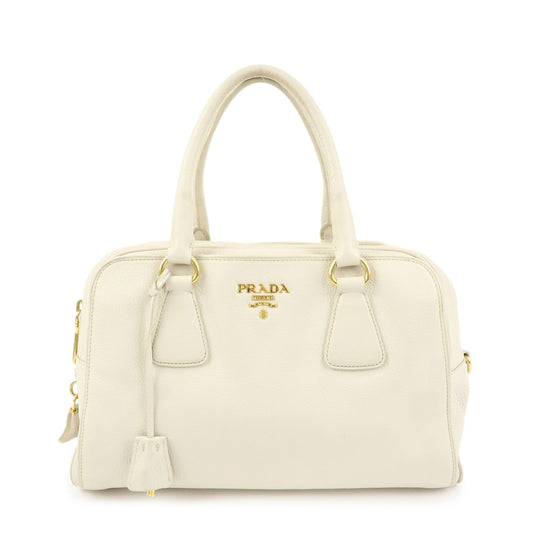 Prada Vitello Daino Leather Hand Bag Ivory BL0804【Pre-order】
