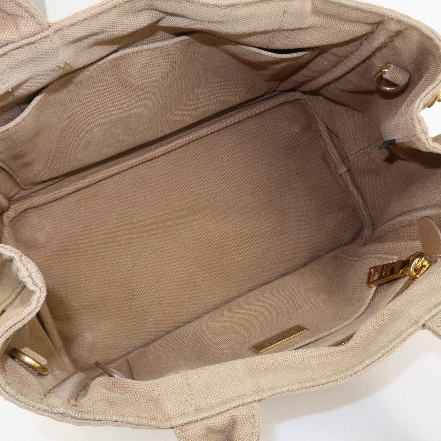 Prada Logo Canapa Mini Canvas 2Way Bag Hand Bag Beige 1BG439【Pre-order】