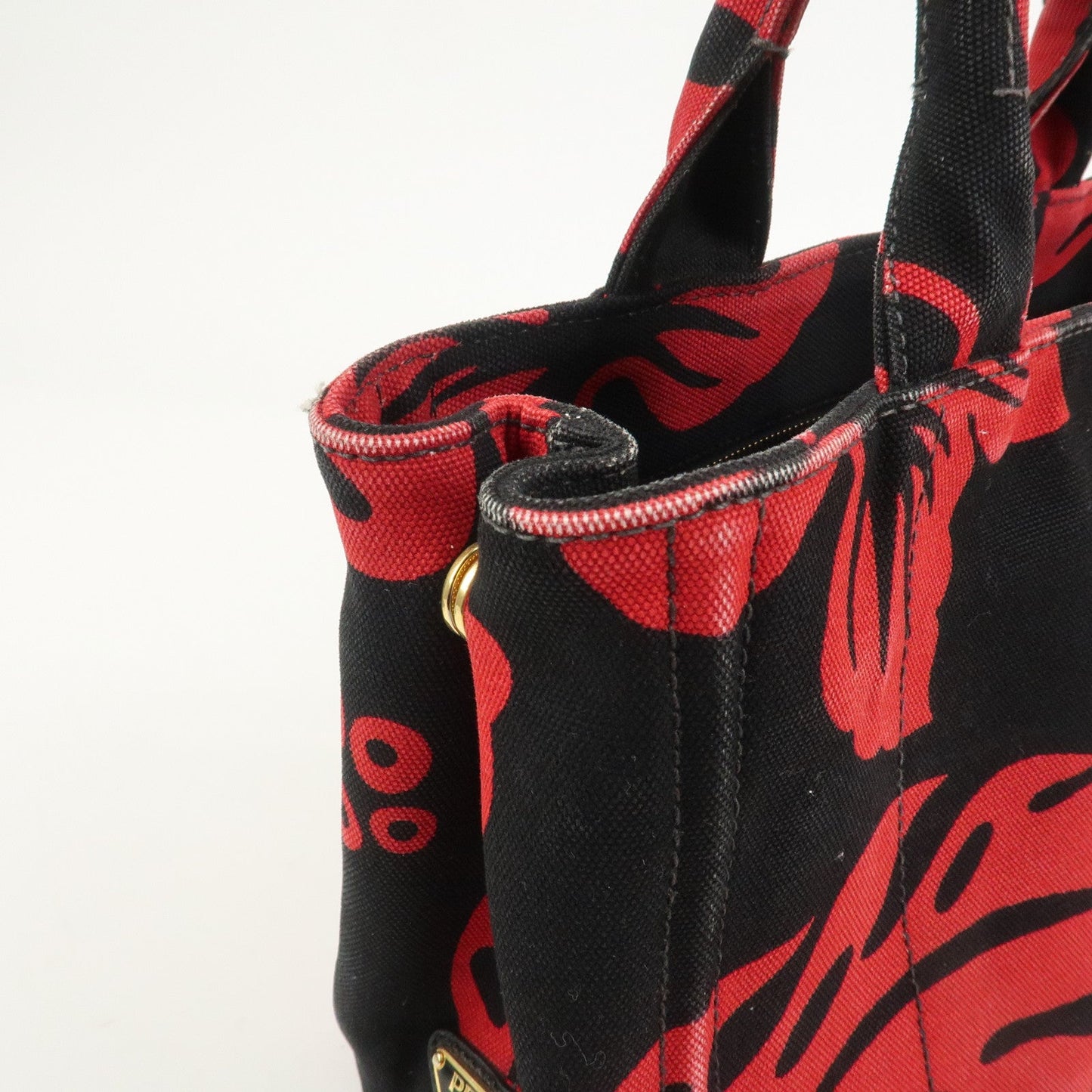 Prada Canapa Mini 2Way Bag Tote Bag Black Red BN2439G【Pre-order】