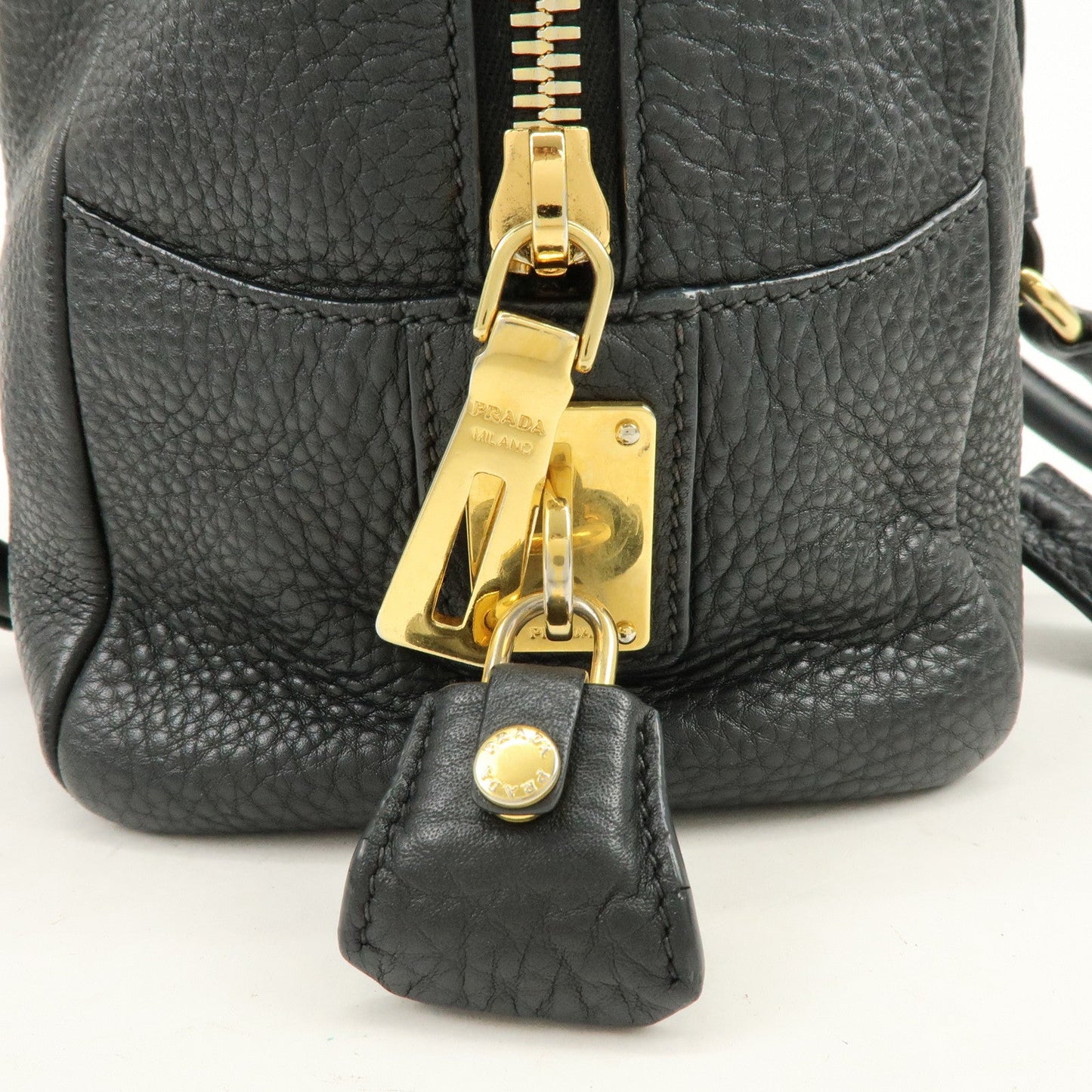 Prada Logo Leather Boston Bag Shoulder Bag Black B3091M【Pre-order】