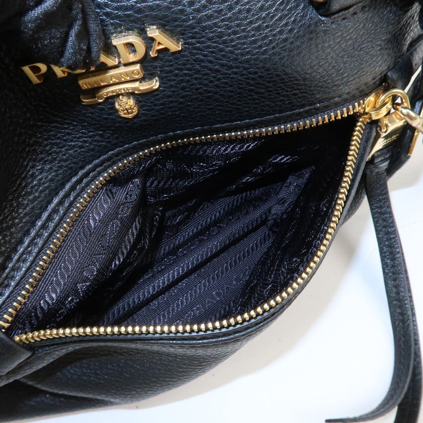 Prada Logo Leather 2Way Bag Shoulder Bag Hand Bag Black 1BG044【Pre-order】