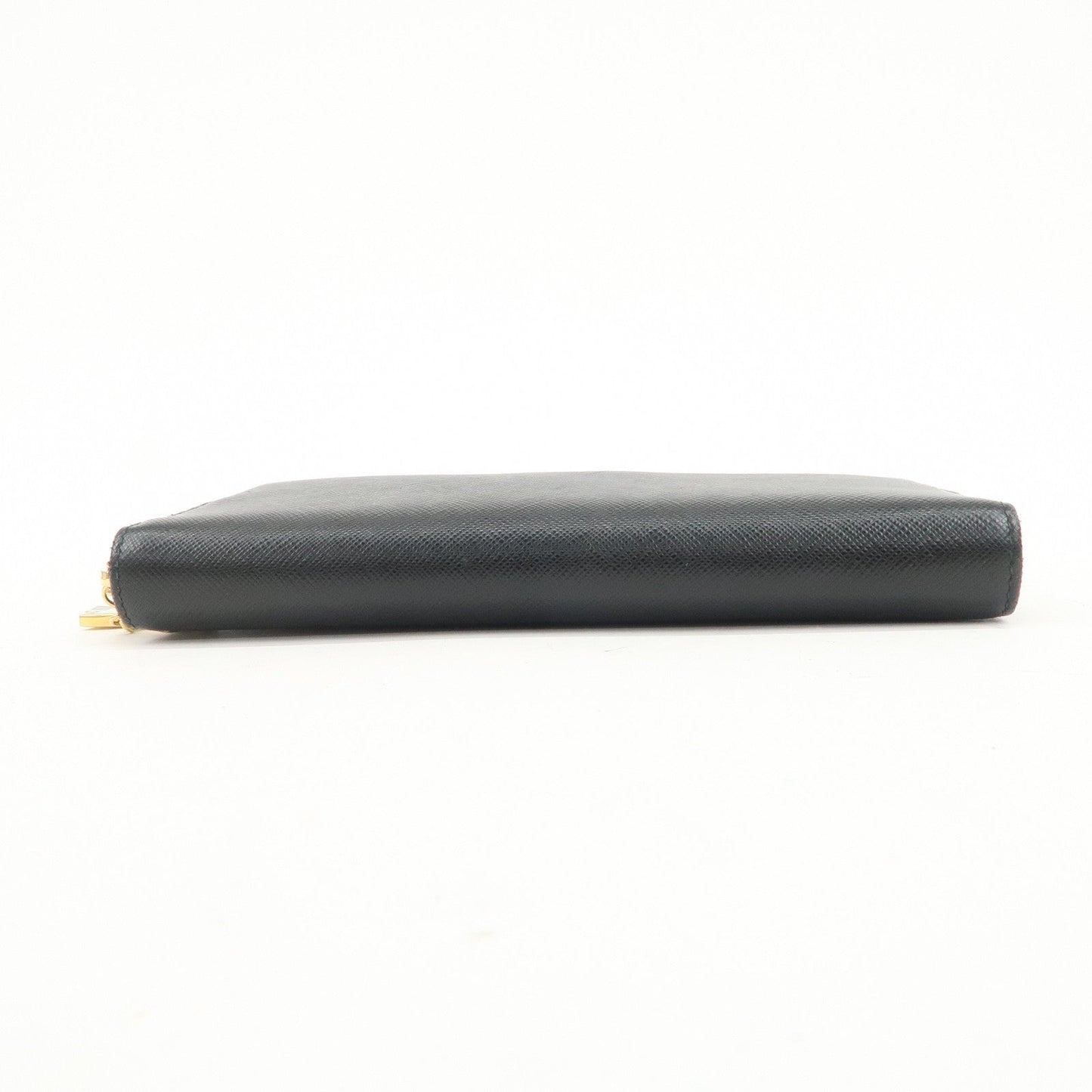 Prada Logo Saffiano Leather Round Zippy Long Wallet Black【Pre-order】
