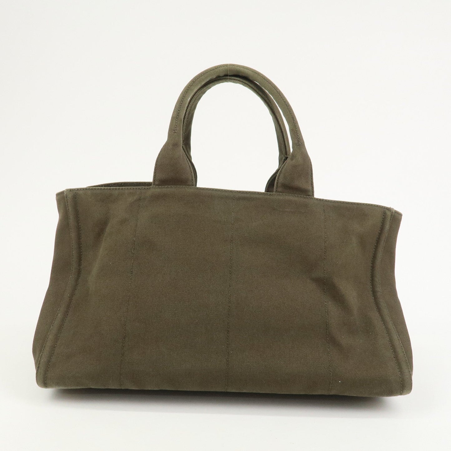 Prada Triangle Logo Canapa Large Tote Hand Bag Bijou Khaki BN1872【Pre-order】
