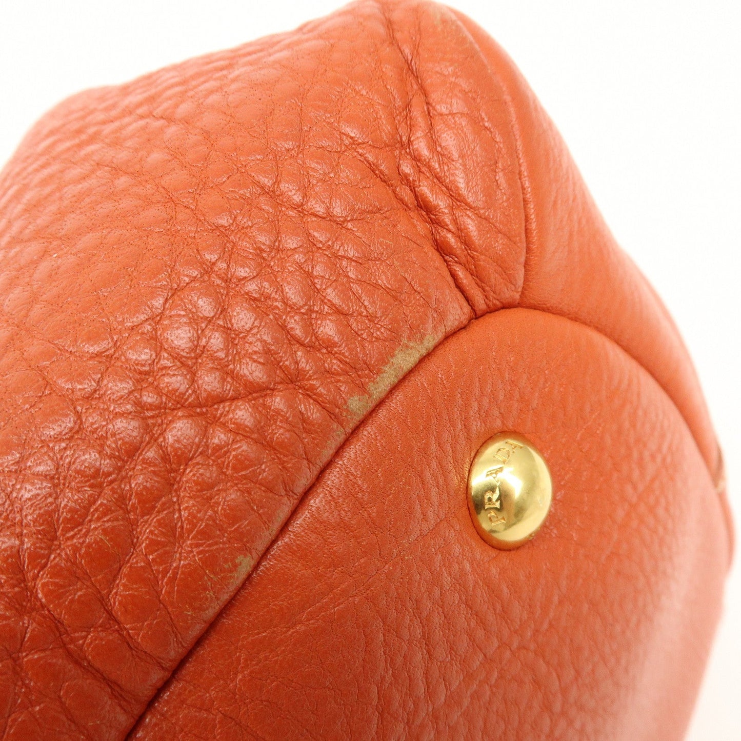 Prada Logo Leather 2Way Bag Hand Bag Shoulder Bag Orange【Pre-order】