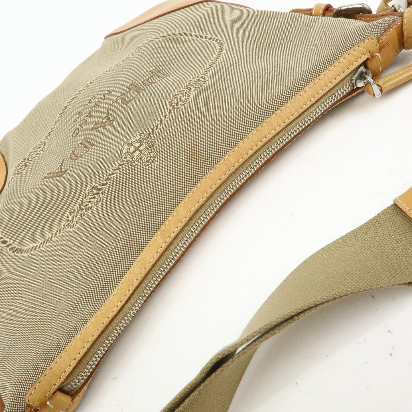 Prada Logo Jacquard Leather Shoulder Bag Crossbody Bag Camel BT0533【Pre-order】