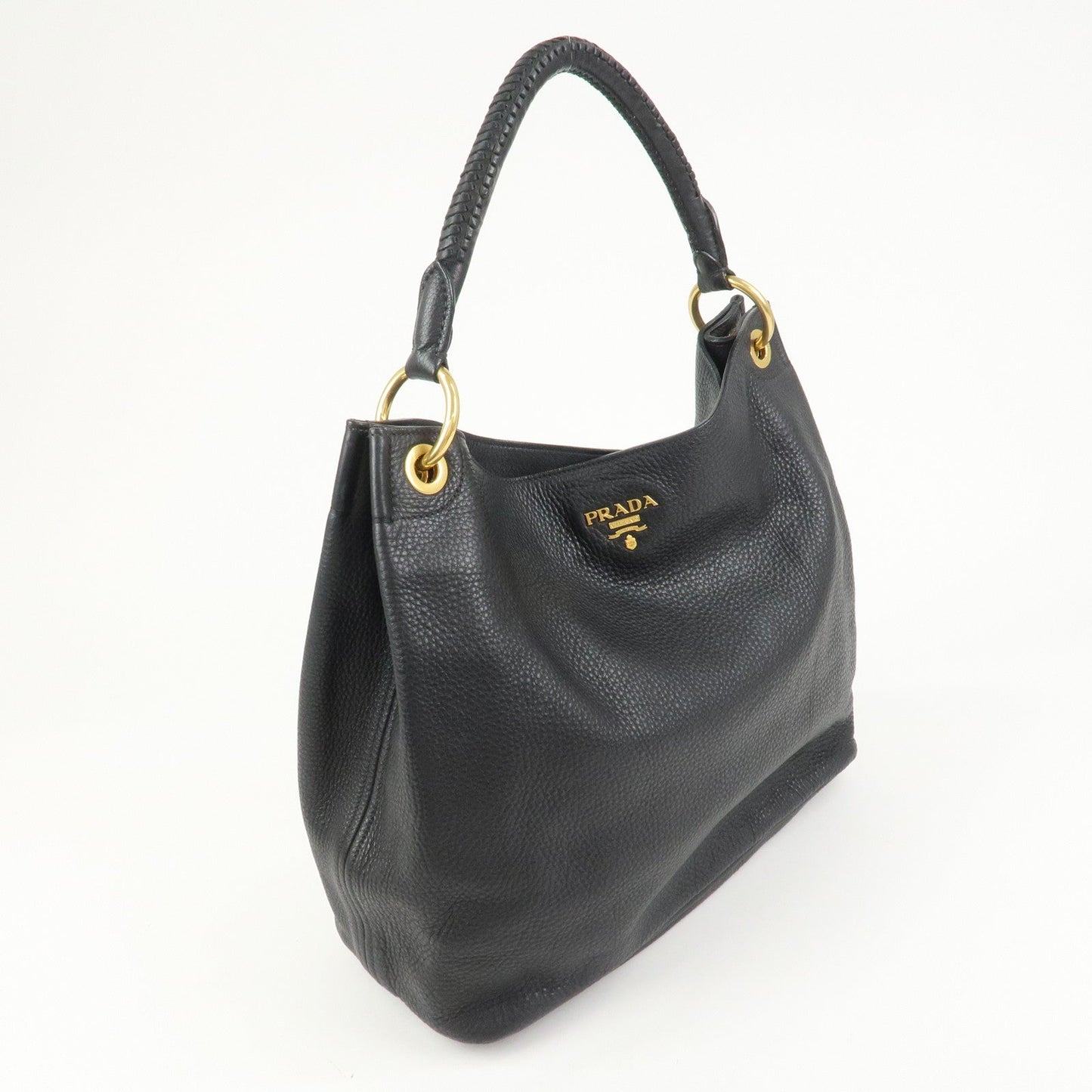 Prada Logo Leather Shoulder Bag Hand Bag Black【Pre-order】