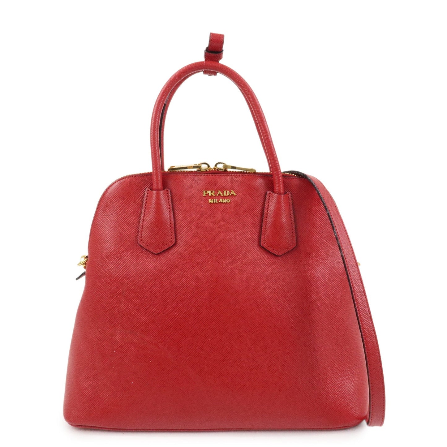 Prada Logo Saffiano Leather 2Way Hand Bag Shoulder Bag Red BL0907【Pre-order】