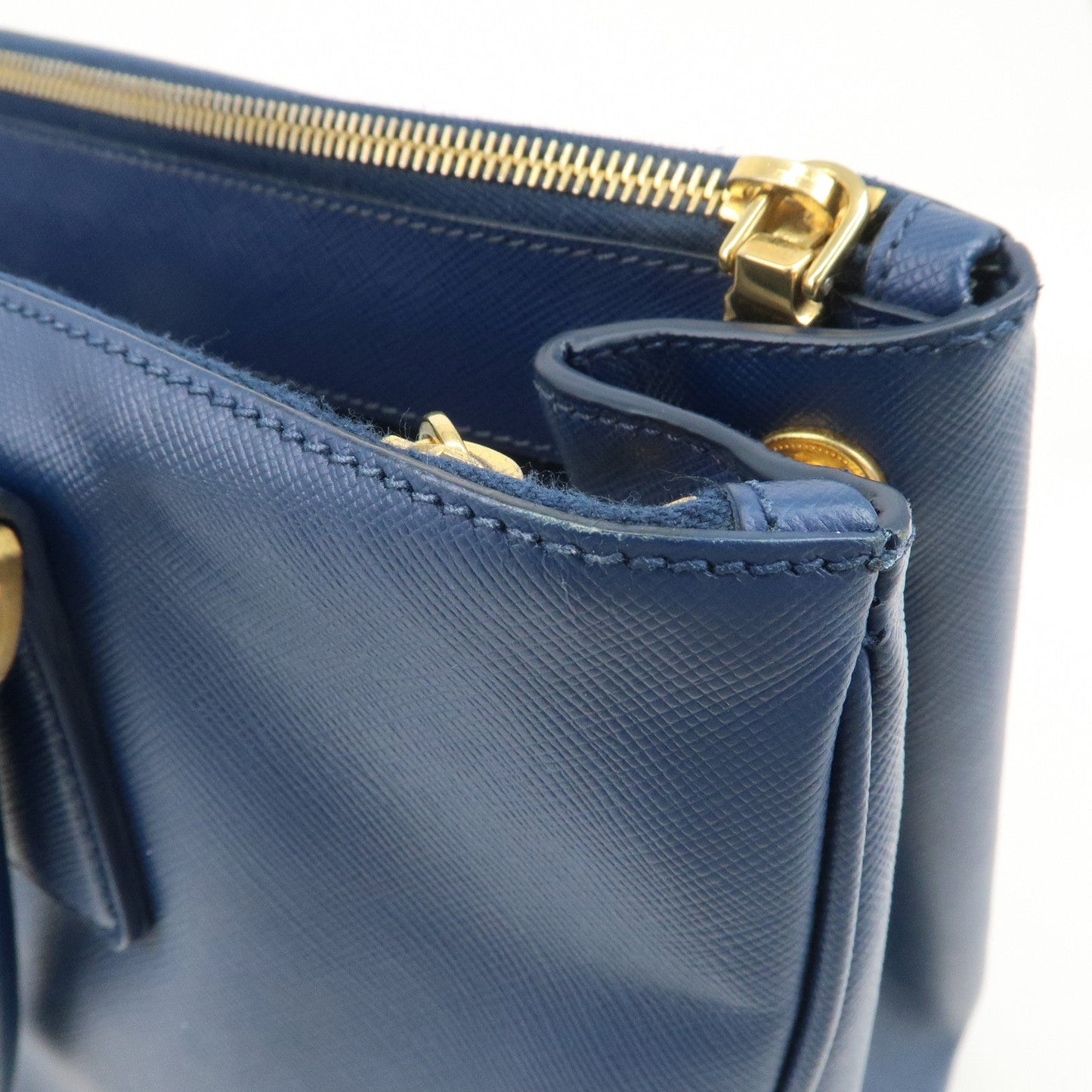 Prada Triangle Logo Saffiano Leather 2Way Bag Shoulder Bag Blue【Pre-order】