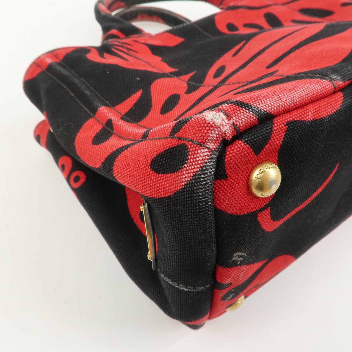 Prada Canapa Mini 2Way Bag Tote Bag Black Red BN2439G【Pre-order】