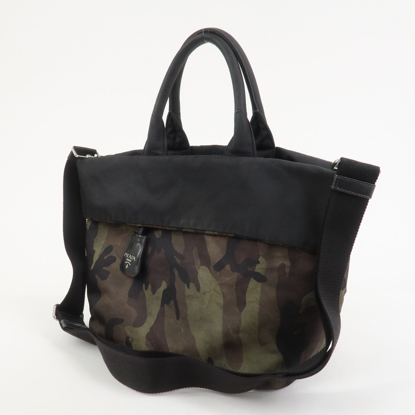 Prada Triangle Logo Nylon 2Way Hand Shoulder Bag Black Khaki BN1959【Pre-order】