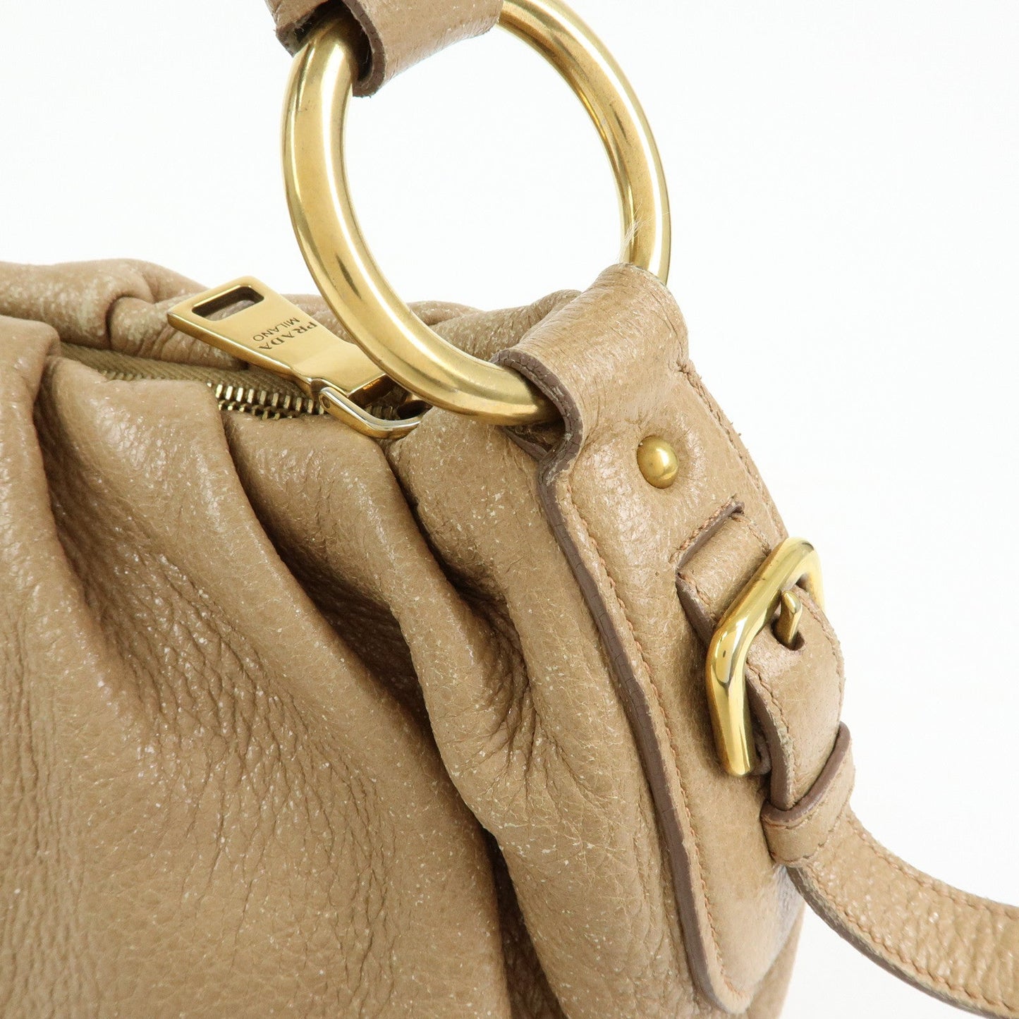 Prada Logo Leather Chain One Shoulder Bag Light Brown BR4243【Pre-order】
