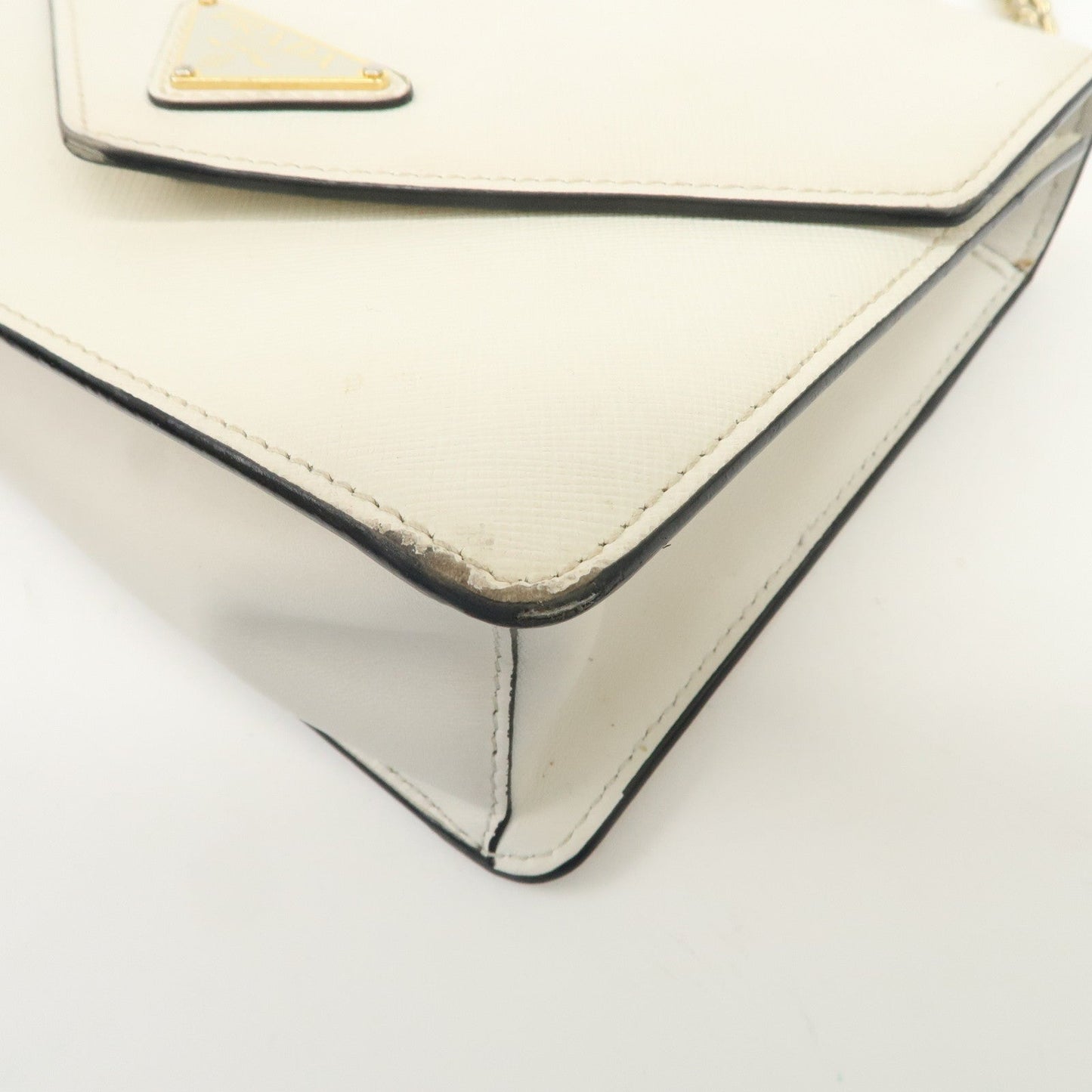 Prada Triangle Logo Saffiano Leather Chain Shoulder Bag 1BD200【Pre-order】