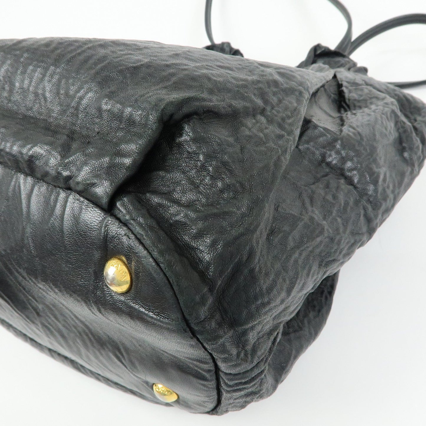 Prada Leather Drawstring Shoulder Bag Hand Bag Black【Pre-order】