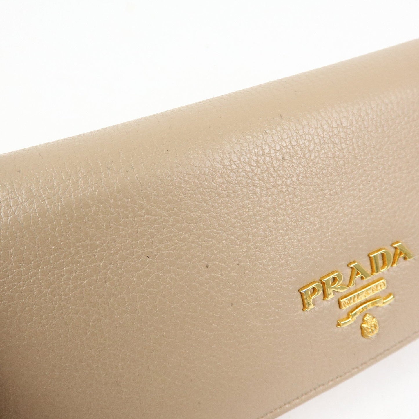 Prada Saffiano Leather Flap Bi-Fold Long Wallet Pink Beige 1MH132【Pre-order】