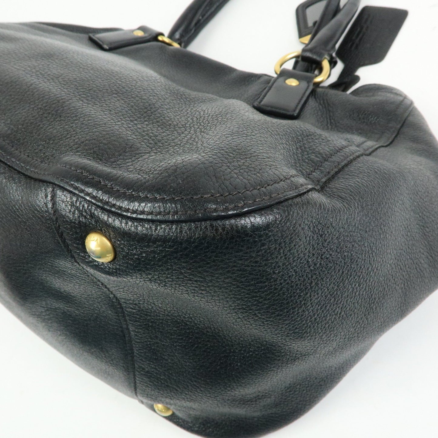 Prada Logo Leather 2Way Bag Hand Bag Shoulder Bag Black BR4083【Pre-order】