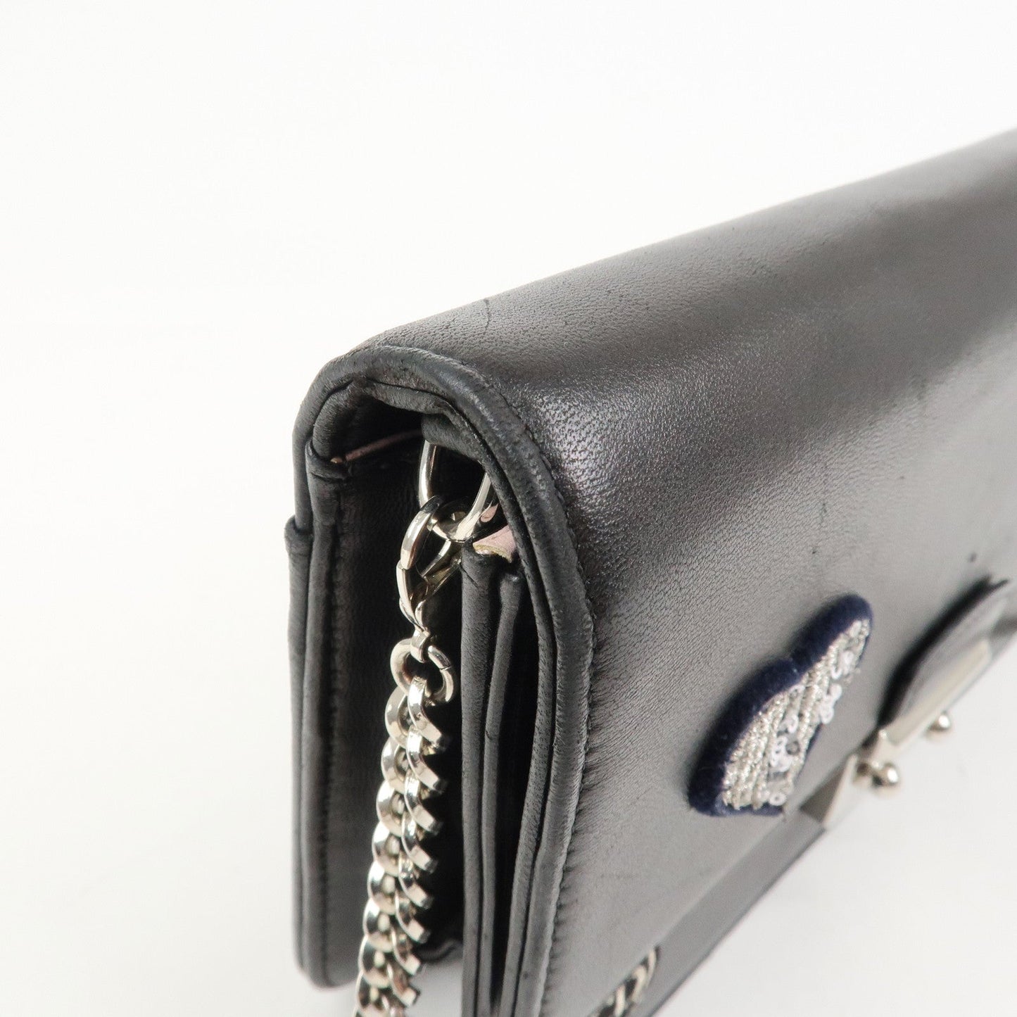 Christian Dior Leather Chain Shoulder Bag Heart Embroidery【Pre-order】