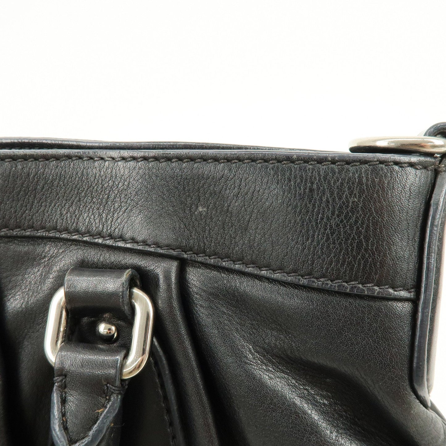 Prada Logo Leather 2Way Bag Hand Bag Shoulder Bag Black BN1226【Pre-order】
