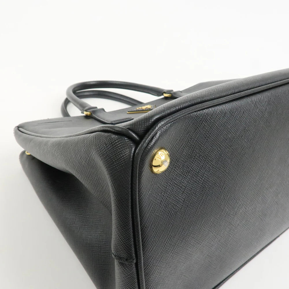 Prada Triangle Logo Galleria Saffiano Leather 2Way Bag Black【Pre-order】