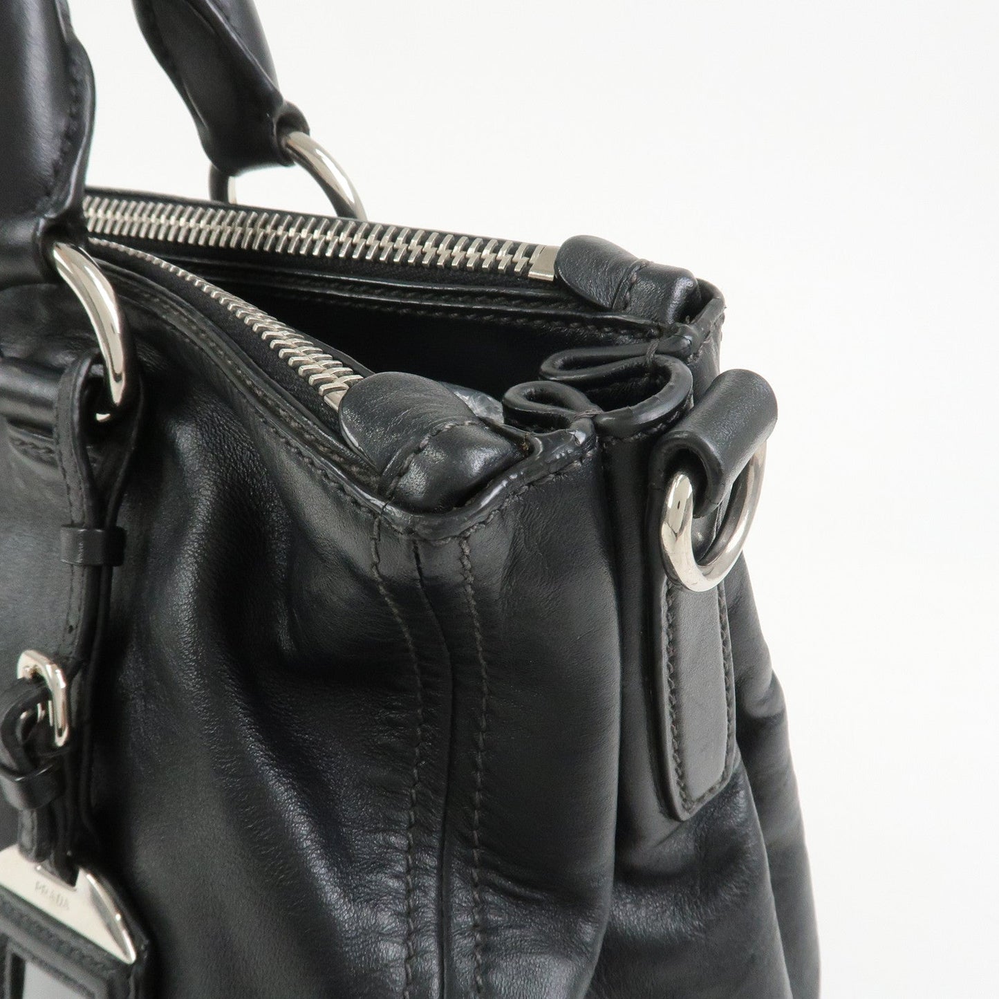 Prada Logo Leather 2WAY Bag Hand Bag Shoulder Bag Black BN2866【Pre-order】