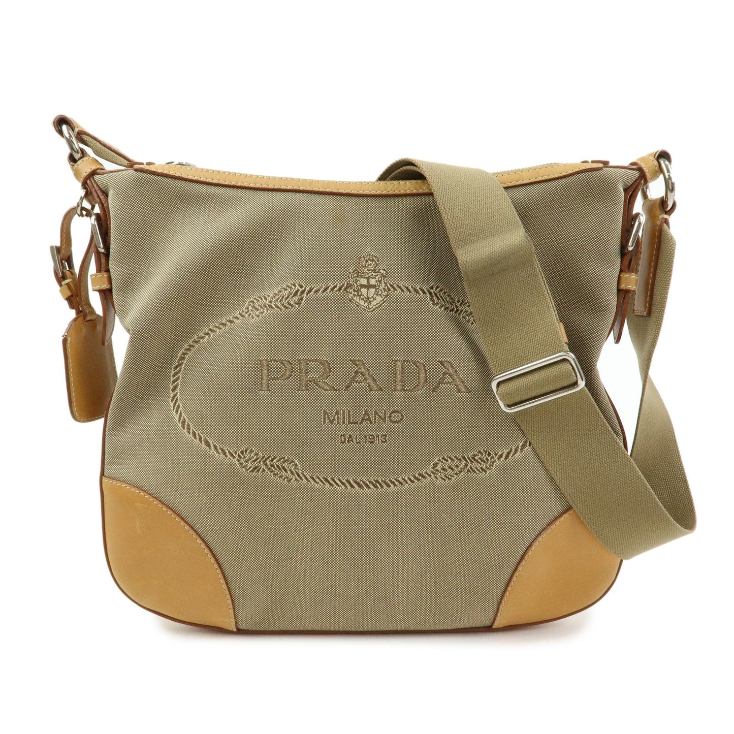 Prada Logo Jacquard Leather Shoulder Bag Crossbody Bag Camel BT0533【Pre-order】