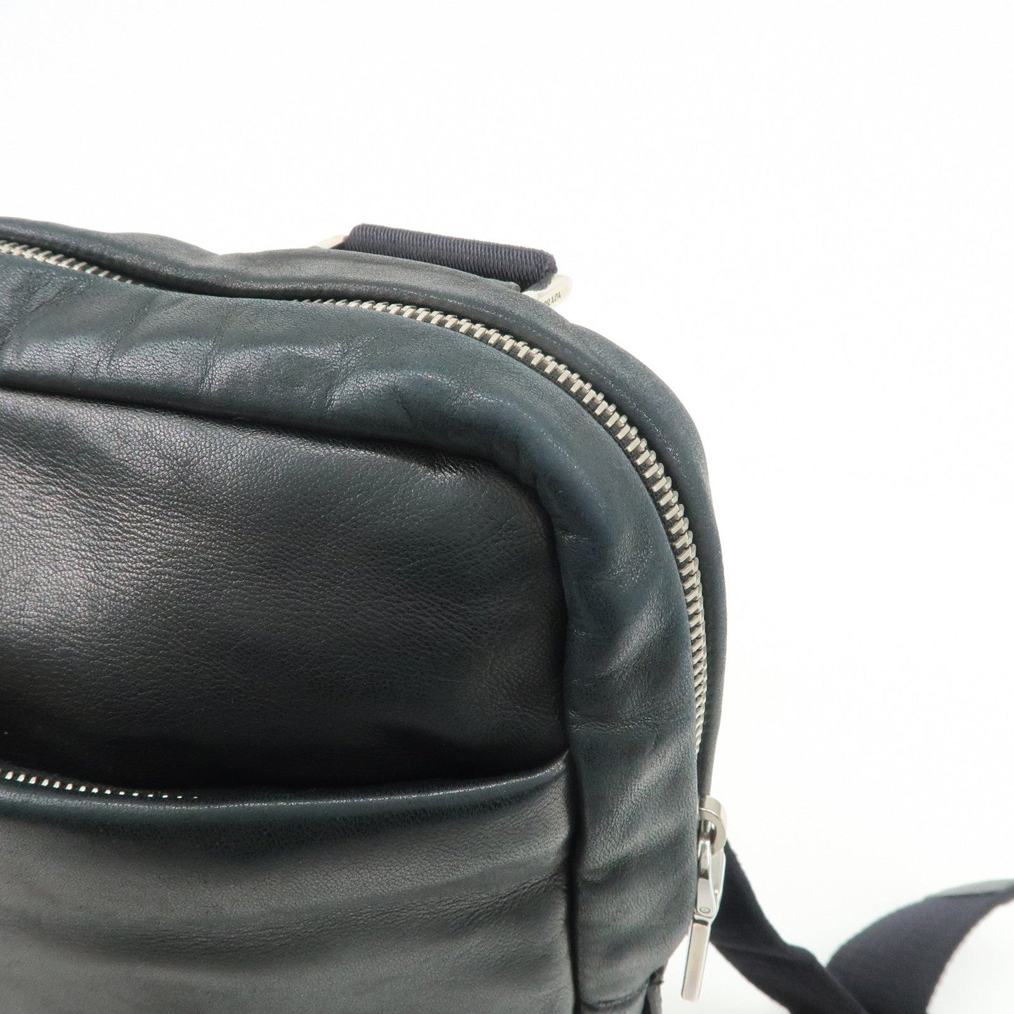 Prada Triangle Logo Lamb Skin Canvas Shoulder Crossbody Bag Black【Pre-order】