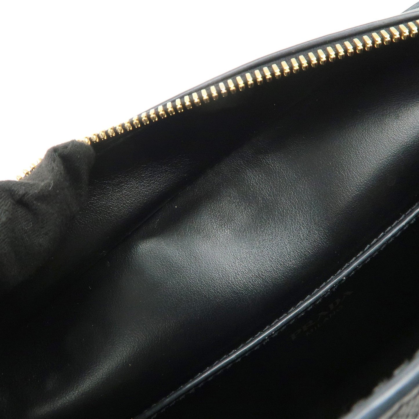 Prada Logo Saffiano Leather Shoulder Bag Gold HDW Black【Pre-order】