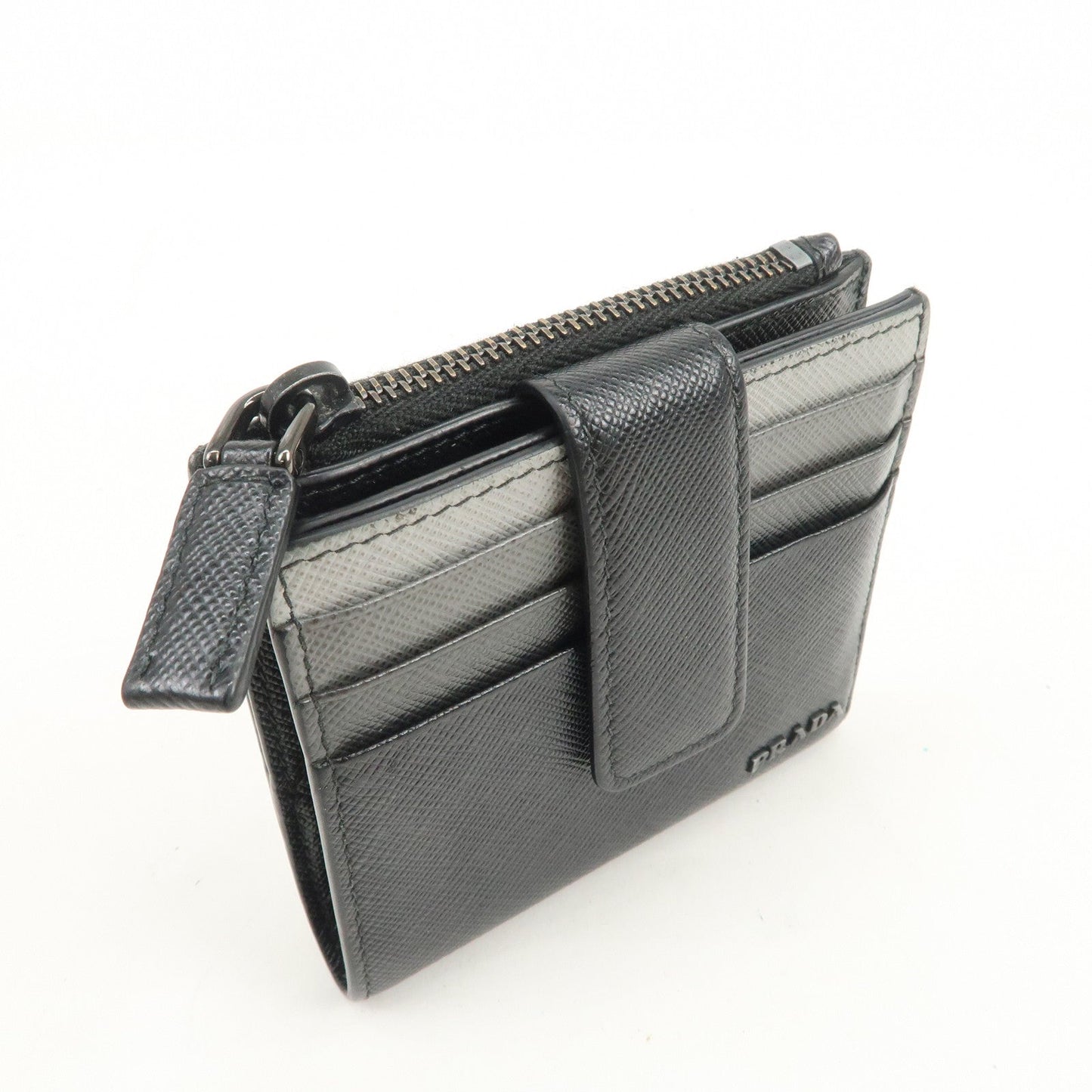 Prada Logo Saffiano Leather Compact Wallet Black 2MC066【Pre-order】