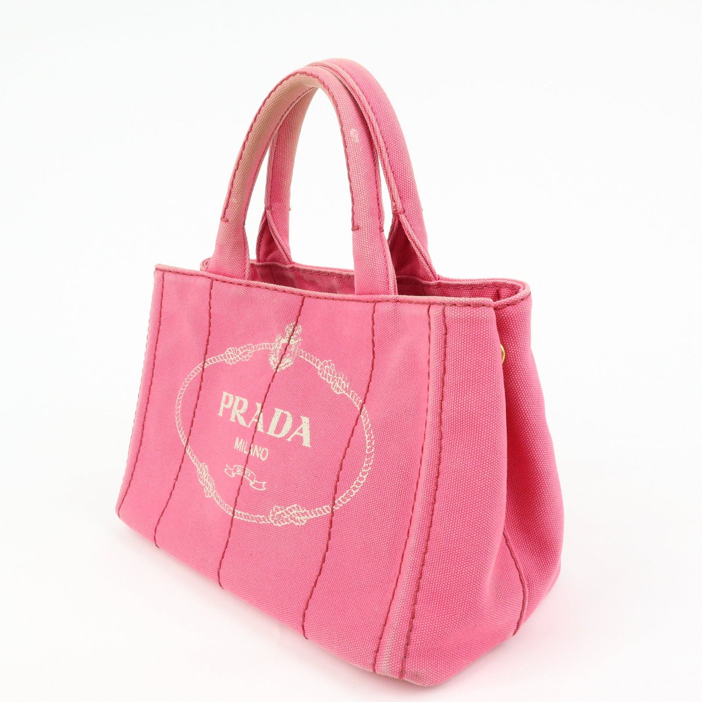 Prada Canapa Mini Canvas 2Way Bag Hand Bag Pink 1BG439【Pre-order】