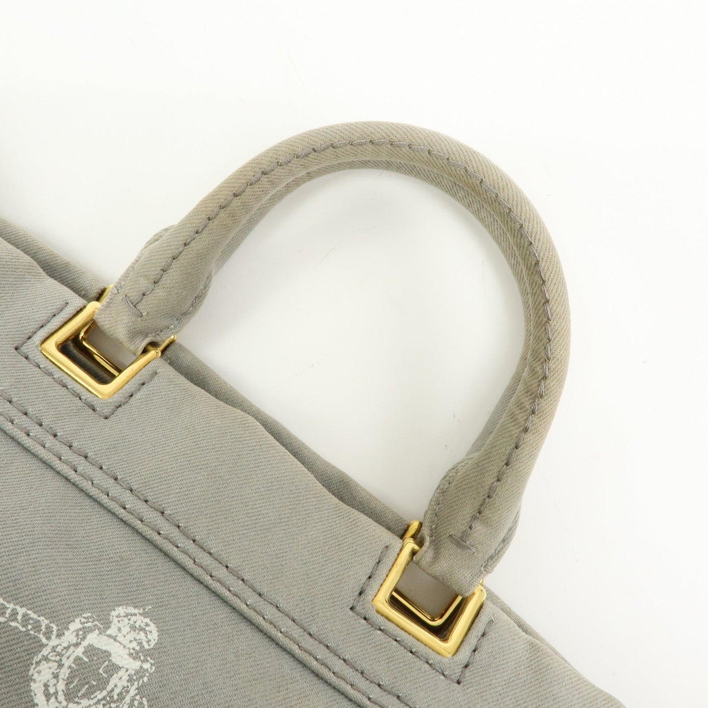 Prada Canapa Canvas 2Way Bag Hand Bag Shoulder Bag Gray BN2069【Pre-order】
