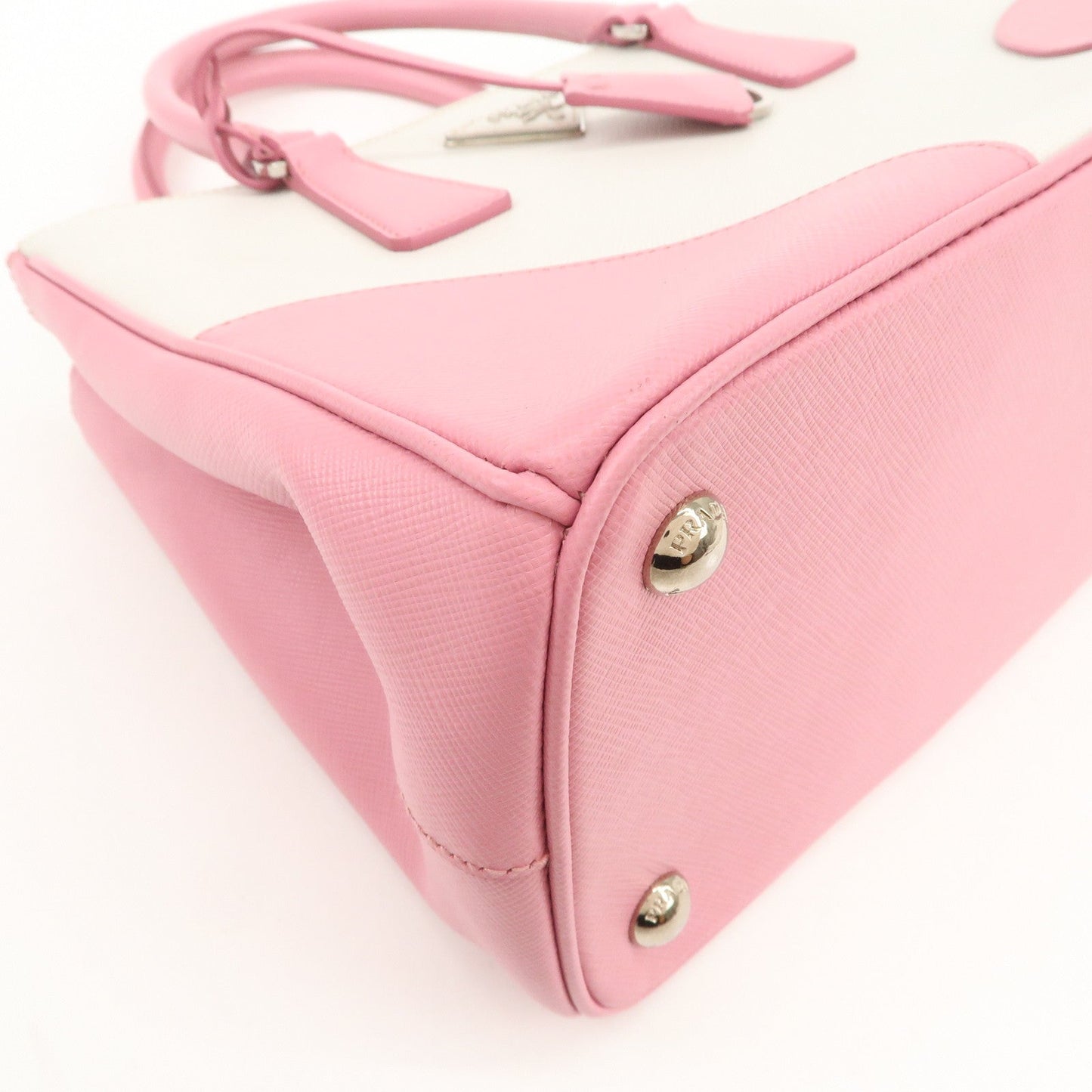Prada CITY CALF Triangle Logo Saffiano Leather 2Way Bag Pink B2863K【Pre-order】