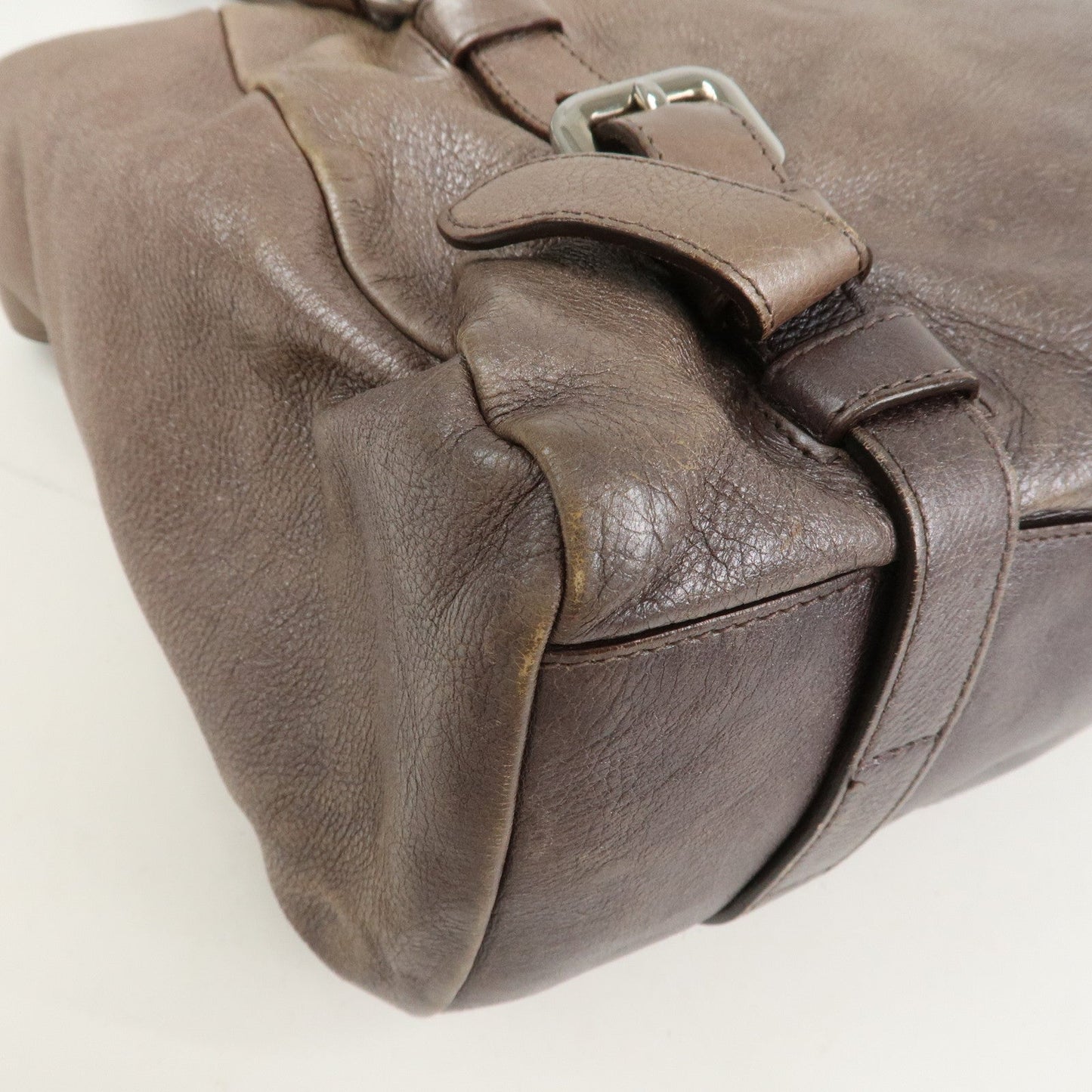 Prada Logo Leather Shoulder Bag Hand Bag Metallic Brown BR3901【Pre-order】