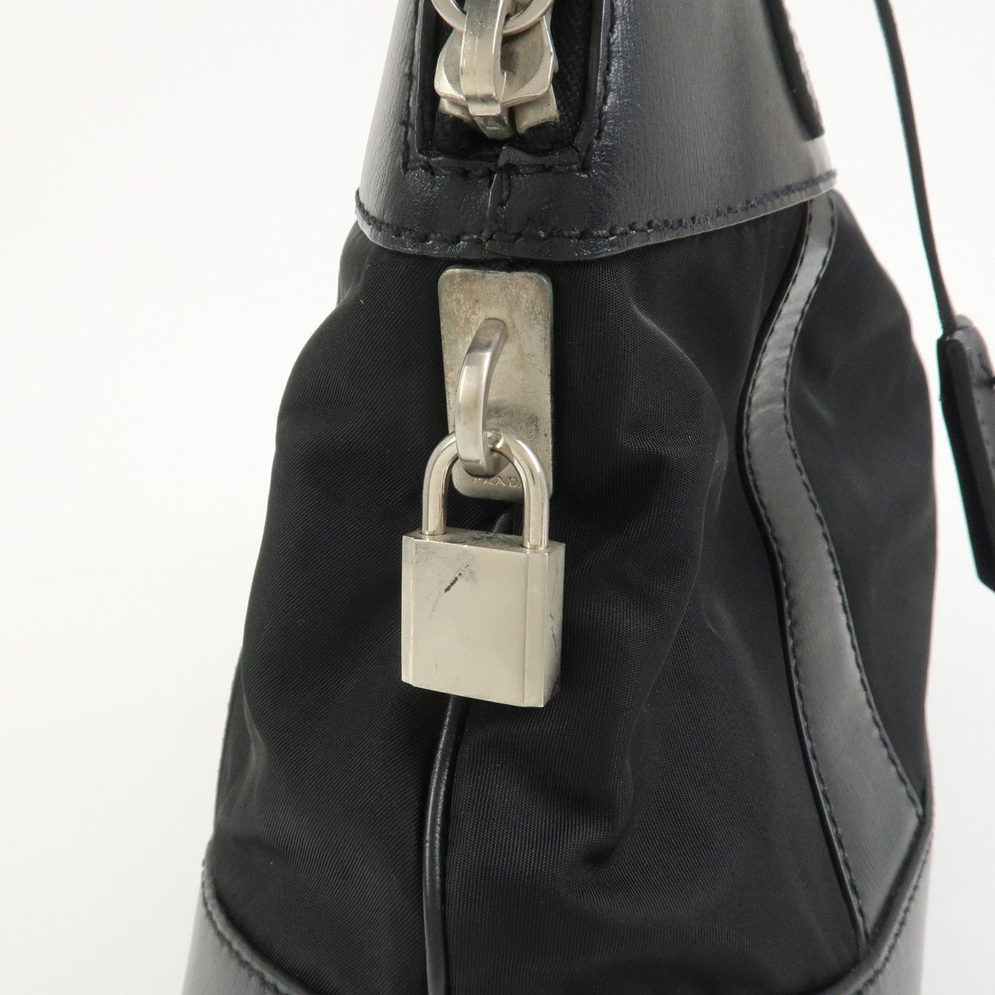 Prada Triangle Logo Nylon Leather Shoulder Bag Hand Bag Black【Pre-order】