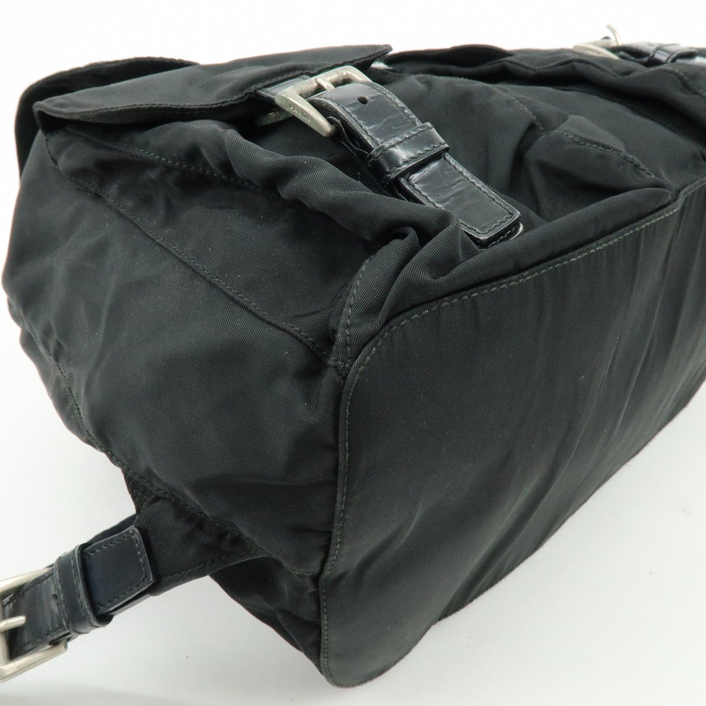 Prada Triangle Logo Nylon Leather Backpack Rucksuck Black【Pre-order】
