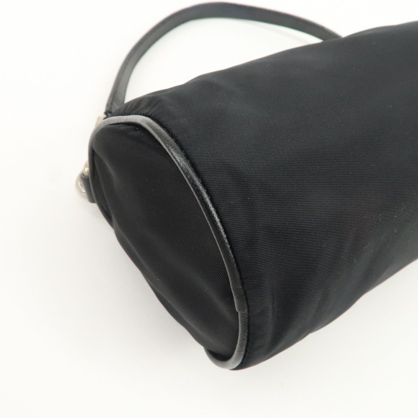 Prada Triangle Logo Nylon Saffiano Leather Hand Bag Black【Pre-order】