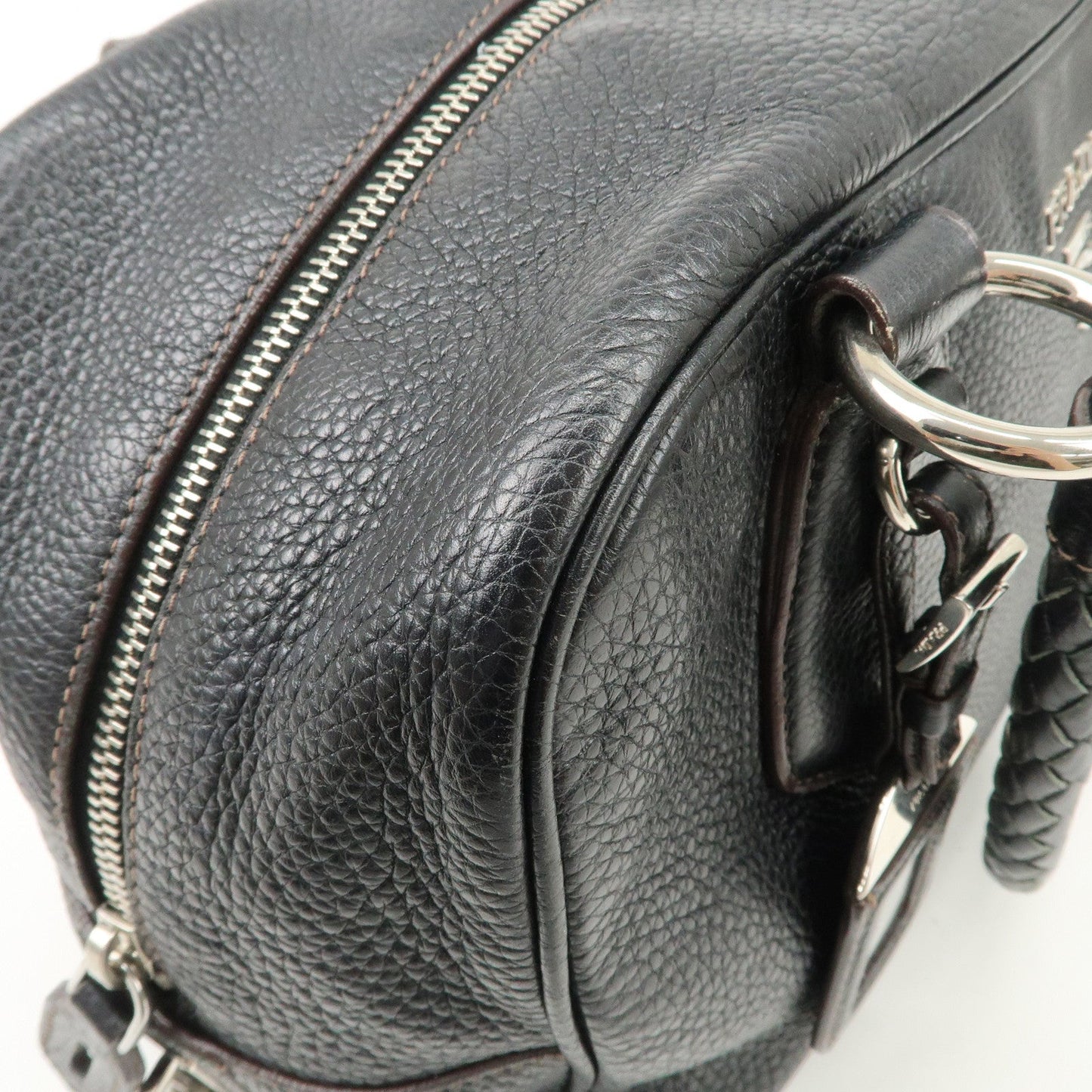 Prada Logo Leather Hand Bag Mini Boston Bag Black BL0471 Used【Pre-order】