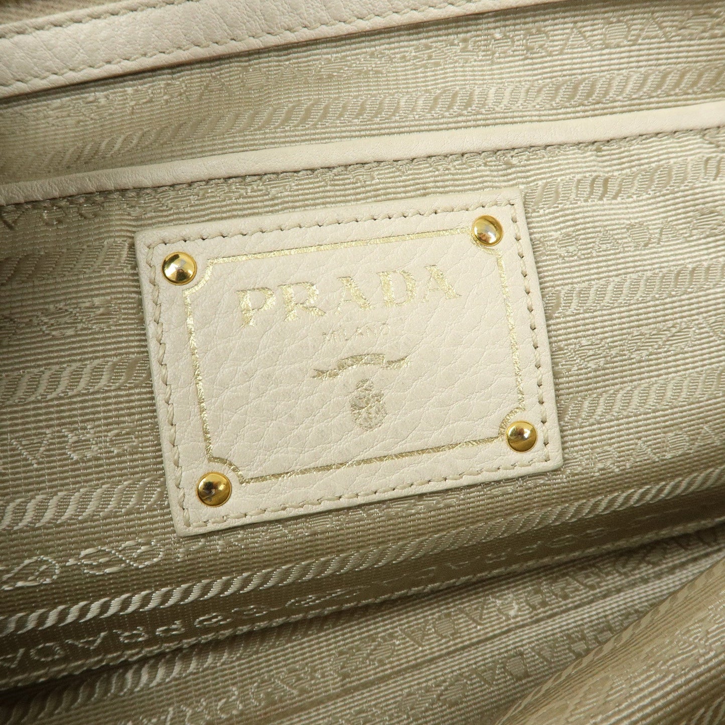 Prada Vitello Daino Leather Hand Bag Ivory BL0804【Pre-order】
