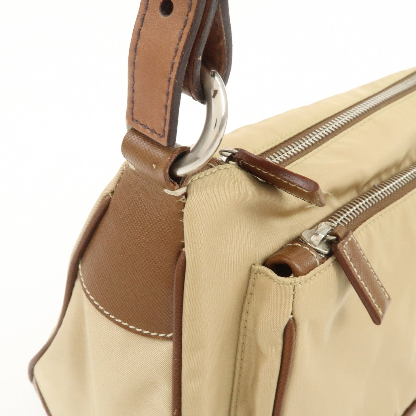 Prada Triangle Logo Nylon Saffiano Leather Shoulder Bag Hand Bag【Pre-order】