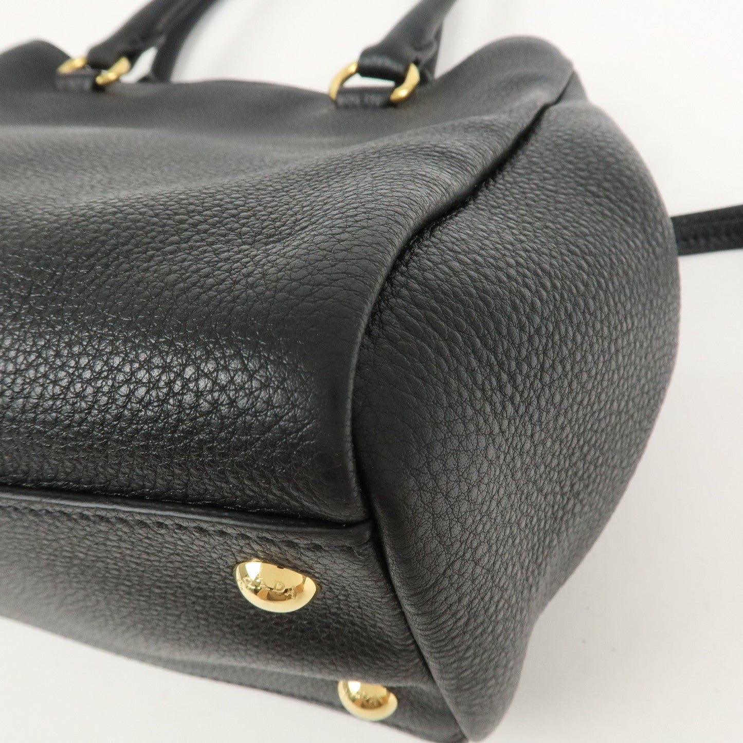 Prada Logo Leather 2Way Bag Shoulder Bag Hand Bag Black 1BG044【Pre-order】