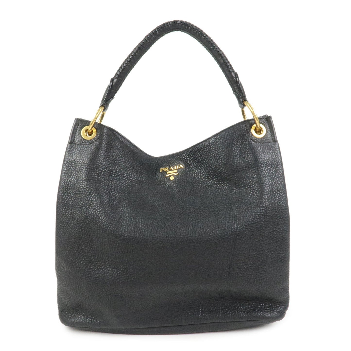 Prada Logo Leather Shoulder Bag Hand Bag Black【Pre-order】