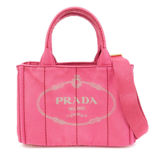 Prada Triangle Logo Canapa Mini 2Way Hand Shoulder Bag Pink B2439G【Pre-order】