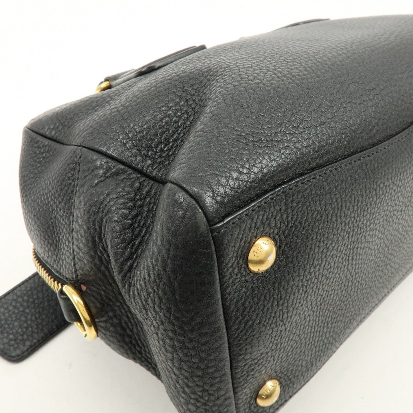 Prada Logo Leather Boston Bag Shoulder Bag Black B3091M【Pre-order】